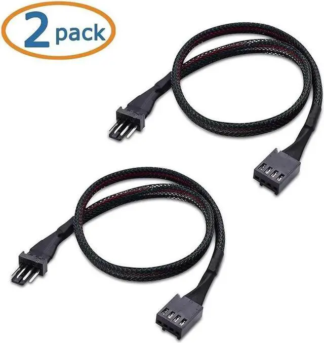 Alt view image 3 of 7 - Aomoproing 2-Pack 3 Way 4 Pin PWM Fan Splitter Cable - 12 Inches & PWM 4 Pin Fan Extension Cable