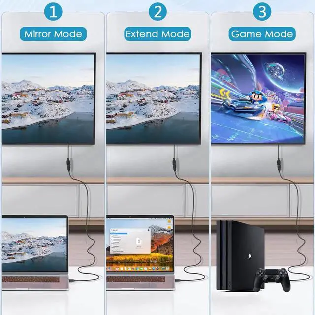 Alt view image 6 of 7 - AOMOPROING HDMI Extension Cable Left Angle 1.5 Feet 4K HDMI Extender Cable Male to Female Adapter Cord 90 Degree HD Video Converter Short Wire for Monitor, Laptop, Projector, HDTV