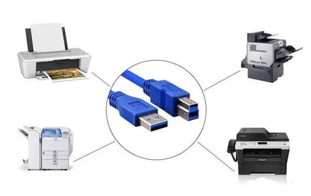 Alt view image 4 of 7 - Aomoproing USB 3.0 Cable - Type A-Male to Type B-Male - 3 Feet (1 Meter) - Round Blue