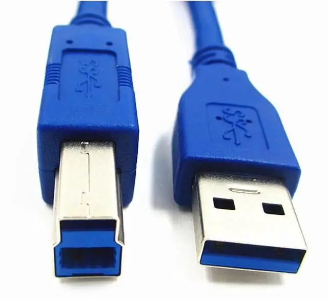 Alt view image 2 of 7 - Aomoproing USB 3.0 Cable - Type A-Male to Type B-Male - 3 Feet (1 Meter) - Round Blue