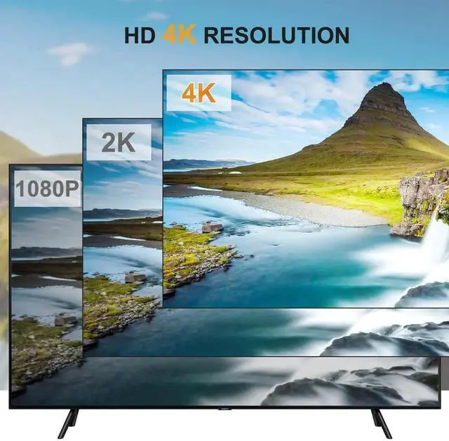 Alt view image 3 of 7 - AOMOPROING 4K HDMI Splitter 1 in 2 Out Cable, USB Powered HDMI Splitter for Dual Monitors Only Duplicate/Mirror Male to 2 Female Double HDMI Adapter Support 3D 1080P