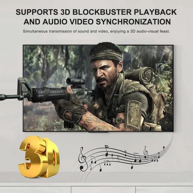 Alt view image 6 of 7 - AOMOPROING 4K HDMI Splitter 1 in 2 Out Cable, USB Powered HDMI Splitter for Dual Monitors Only Duplicate/Mirror Male to 2 Female Double HDMI Adapter Support 3D 1080P