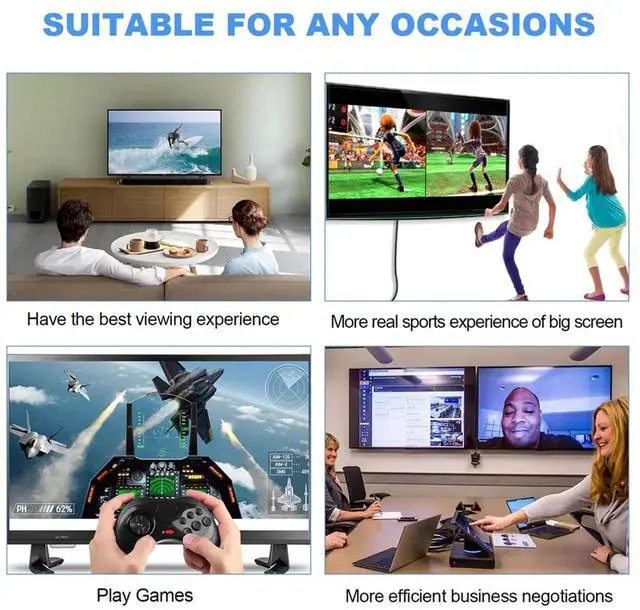 Alt view image 6 of 7 - AOMOPROING 8K DisplayPort Cable 1.4 15ft, Ultra HD 4K 144Hz, 8K 60Hz HBR3(7680x4320) High Speed 32.4Gbps, Long Braided Copper DP Display Port 1.4 1.2 Cord