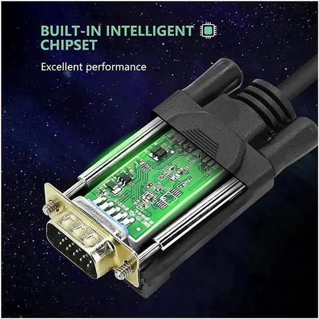 Alt view image 3 of 7 - AOMOPROING HDMI to VGA GoldPlated HDMI to VGA 6 Feet Cable Male to Male Compatible for Computer Desktop Laptop PC Monitor Projector HDTV Raspberry Pi Roku Xbox and More