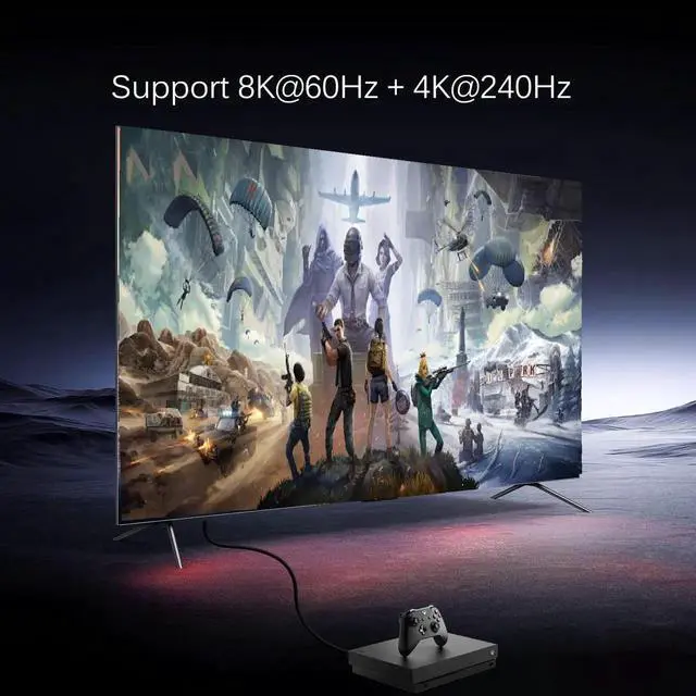Alt view image 5 of 5 - AOMOPROING 1ft DisplayPort UHD Silicone Cable, OD 3.8mm Ultra Thin HDMI DisplayPort 1.4V Cord, Straight Male to Straight Male DP 32.4Gbps Ultra High Speed Cable, 8K@60Hz