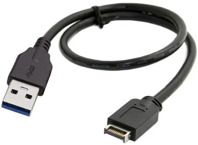 Alt view image 2 of 7 - Aomoproing USB 3.1 Front Panel Header Type-E Host to USB 3.0 Type-A Male Target Extension Data Cable 50cm