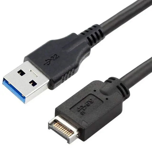 Alt view image 4 of 7 - Aomoproing USB 3.1 Front Panel Header Type-E Host to USB 3.0 Type-A Male Target Extension Data Cable 50cm