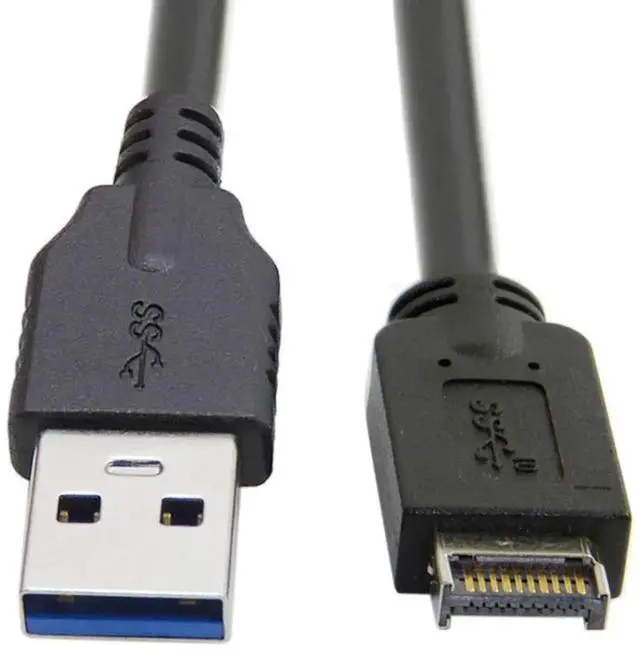 Alt view image 6 of 7 - Aomoproing USB 3.1 Front Panel Header Type-E Host to USB 3.0 Type-A Male Target Extension Data Cable 50cm