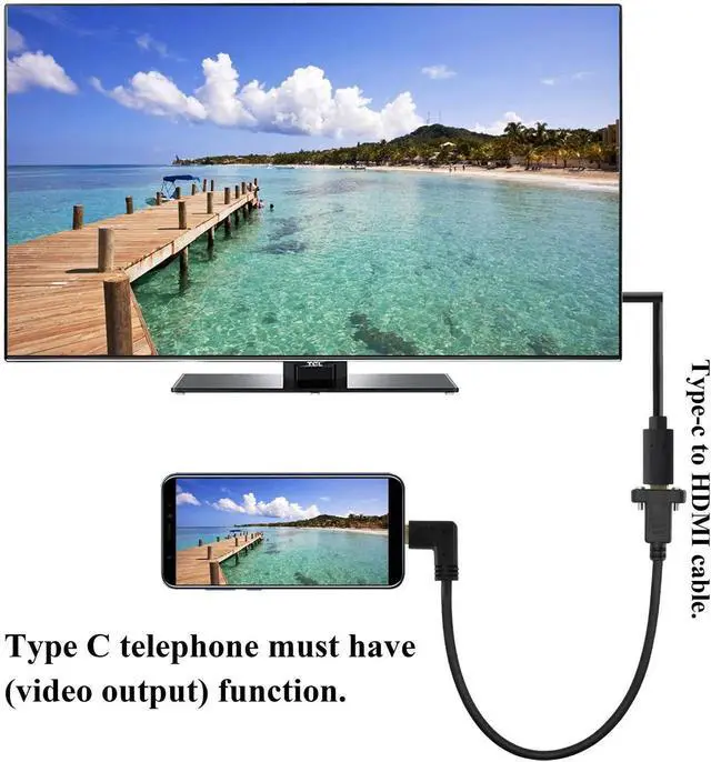 Alt view image 3 of 7 - AomoproingRight&Left Angled 3.1Type C Cable Gen 2 (3A) 90 Degree USB 3.1 Type C Male to Female Panel Mount Screw Cable,Supports Charging,Data,Audio,Video Cable for Laptop,Tablet,Mobile Phone(0.3M/1ft)