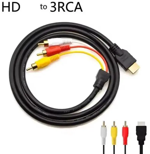 Alt view image 6 of 6 - AOMOPROING HDMI to 3 RCA Cable, 1080P 5ft/1.5m Male to 3-RCA Video Audio AV Lead Wire Connector Adapter Transmitter for TV HDTV DVD(for Device can Transfer Signal,or Work with HDMI/AV Adapter)
