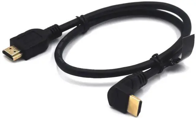 Main image of AOMOPROING 2 Feet 48Gbps HDMI 8K@60Hz Ultra HD Cable, Straight Male to Up Angle Male HDMI 2.1 High Speed Shield Cord for Xbox TV PS4 PS5 Switch, Support 4K@120Hz, 3D Dynamic HDR