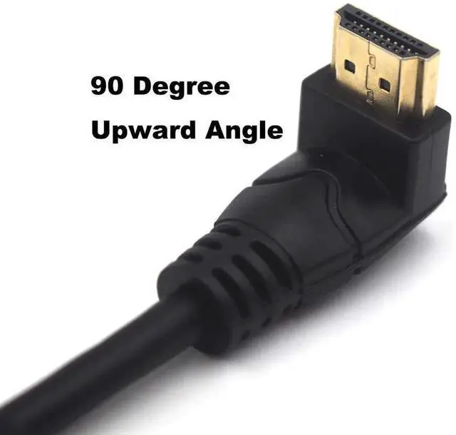 Alt view image 3 of 7 - AOMOPROING 2 Feet 48Gbps HDMI 8K@60Hz Ultra HD Cable, Straight Male to Up Angle Male HDMI 2.1 High Speed Shield Cord for Xbox TV PS4 PS5 Switch, Support 4K@120Hz, 3D Dynamic HDR