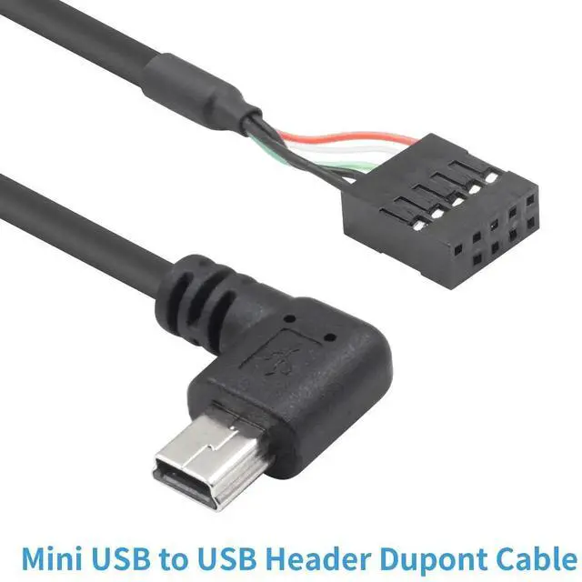 Alt view image 5 of 6 - Aomoproing Mini USB to Motherboard Cable, Right Angled Mini USB Male to 9 Pin Motherboard Female Adapter Dupont Extended Cable1.5FT/50CM