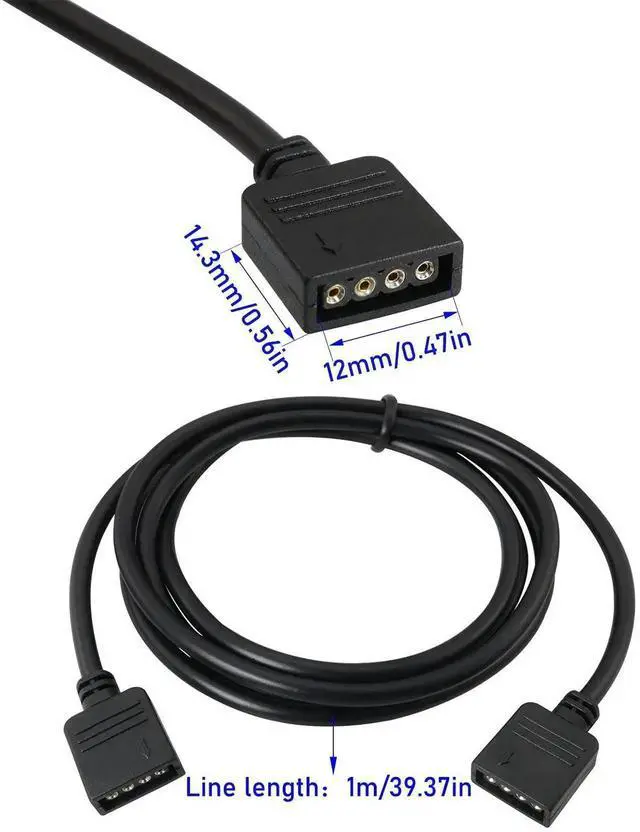 Alt view image 3 of 5 - Aomoproing  4PCS 4 Pin LED Connector RGB Extension Cable LED Strip Connector Extension Cable Cord Wire for Lamp Strip Conversion RGB LED Light Strip