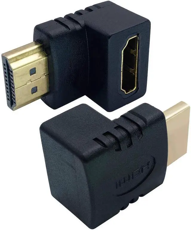 Main image of AOMOPROING 270 Degree HDMI Adapter Right Angle Gold Plated 19 Pin HDMI Male to Female Coupler Connector for 3D and 4K Ultra HD TV Stick HDMI Cable Extension Converter(2 Pack-Down)