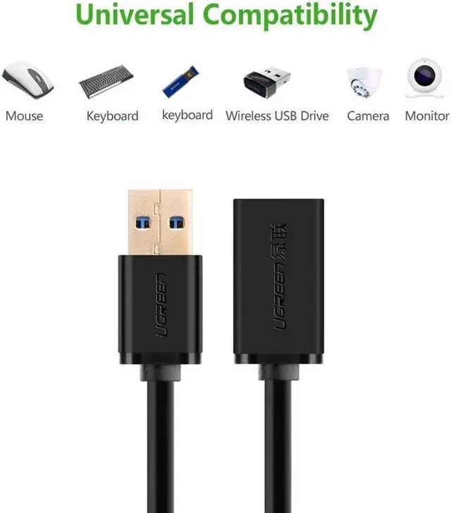 Alt view image 5 of 6 - USB Extension Cable USB 3.0 High Speed Extender Cord Type A Male to A Female for Oculus VR, Playstation, Xbox,USB Flash Drive, Card Reader, Hard Drive,Keyboard, Printer, Scanner,Camera 5ft/1.5m