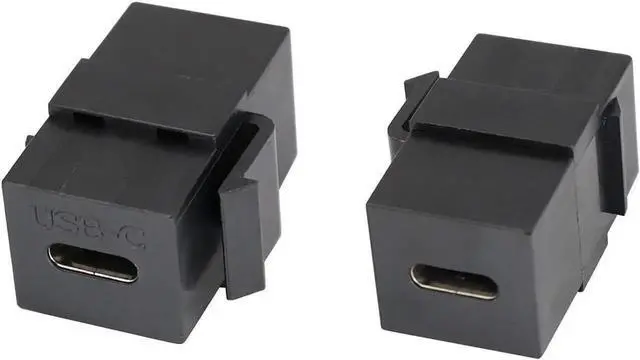 Alt view image 2 of 3 - AOMOPROING USB-C Keystone Jack Adapter Usb 3.1 Type-C Female To Female Keystone Insert Socket Coupler Adapter For Wall Plate Outlet Panel (Black/2 Pack)