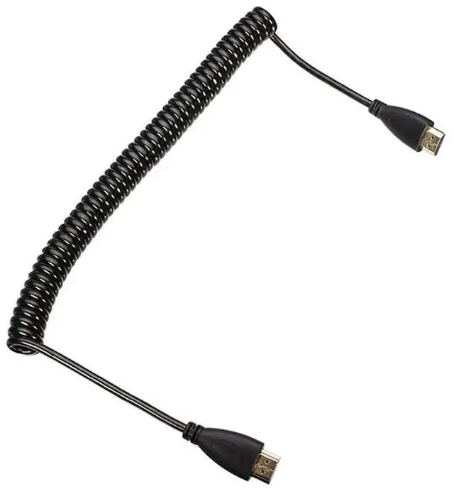 Alt view image 2 of 6 - Aomoproing HDMI Male to HDMI Male HDTV Stretch Spring Cable Compatible for HDTV DVB DVD PC 1080p 4K 60hz 4ft (1.2m)