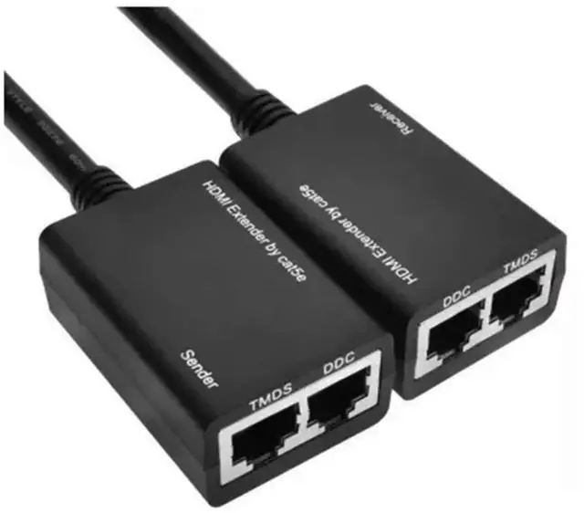 Main image of AOMOPROING HDMI Extender to RJ45 Over CAT 5e/6 Network LAN Ethernet Cable Adapter Signal Repeater 98ft 1080P HDMI Male to RJ45 Adapter 30M Sender+Receiver,2 Ports
