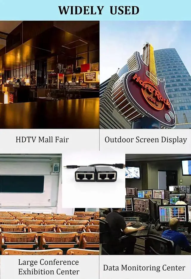 Alt view image 2 of 6 - AOMOPROING HDMI Extender to RJ45 Over CAT 5e/6 Network LAN Ethernet Cable Adapter Signal Repeater 98ft 1080P HDMI Male to RJ45 Adapter 30M Sender+Receiver,2 Ports