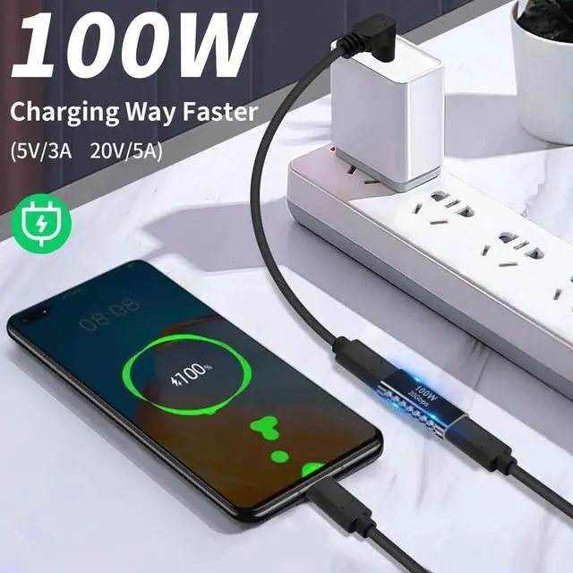 Alt view image 3 of 7 - Aomoproing USB C Female to Female Adapter 100W, Type C Couple Support 20Gbps Data Transfer for iPad Pro, Laptop, Phones and More Devices (2 Pack)