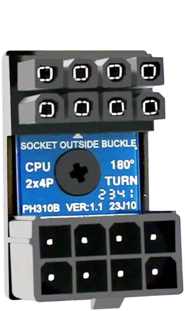 Main image of Aomoproing CPU 8 Pin Power Adapter 180 Degree Steering Connector for Desktop Graphics Card Mainboard to Reduce The Height of Power Cord (PH310B)