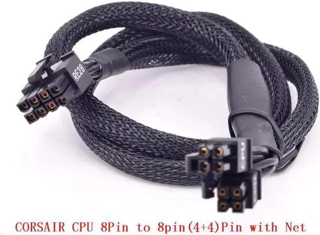 Main image of Aomoproing CPU 8pin to 4+4pin Power supply Cable Braided Net Sleeved ATX 12V Durable 2xP4 to P8 for Corsair AX Series AX860 AX850 AX760 AX750 AXi Series AX1500i AX1200i AX860i AX760i