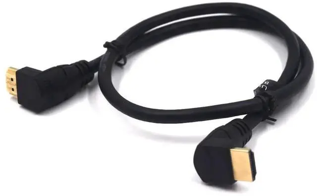 Alt view image 2 of 7 - AOMOPROING 2 Feet 48Gbps HDMI 8K@60Hz Ultra HD Cable, Up Angle Male to Down Angle Male HDMI 2.1 High Speed Shield Cord for Xbox TV PS4 PS5 Switch, Support 4K@120Hz, 3D Dynamic HDR