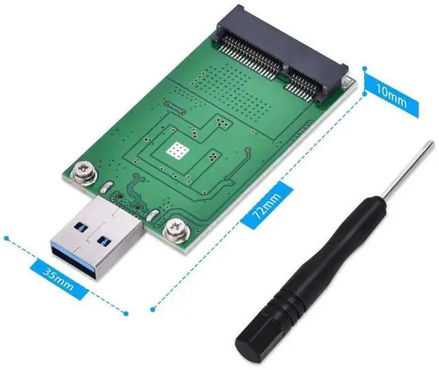 Alt view image 3 of 6 - Aomoproing mSATA to USB 3.0 Adapter - Mini SATA Converter as Portable Flash Drive External Hard Drive (No Cable Needed)