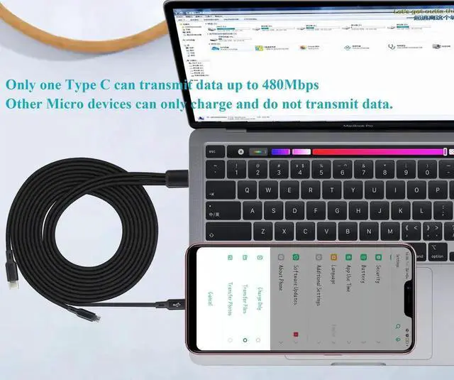 Alt view image 3 of 7 - 2Pack/4Ft 3 in 1 USB 2.0 A Splitter Cable USB A 2.0 Male to Dual Type C Male+Micro USB Male Charge Cable Fast Charge,Compatible for Most Mobile Phones and Tablets Devices(Black-2Type C+1Micro)
Be the