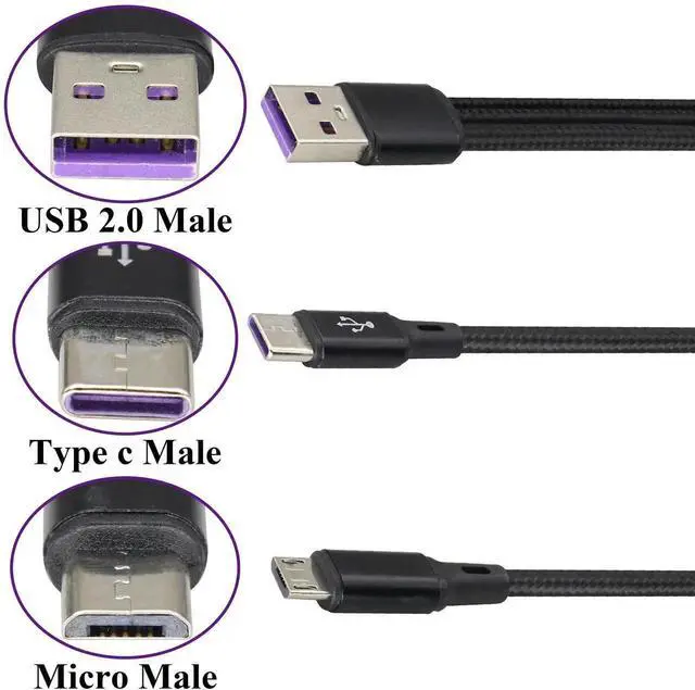 Alt view image 6 of 7 - 2Pack/4Ft 3 in 1 USB 2.0 A Splitter Cable USB A 2.0 Male to Dual Type C Male+Micro USB Male Charge Cable Fast Charge,Compatible for Most Mobile Phones and Tablets Devices(Black-2Type C+1Micro)
Be the