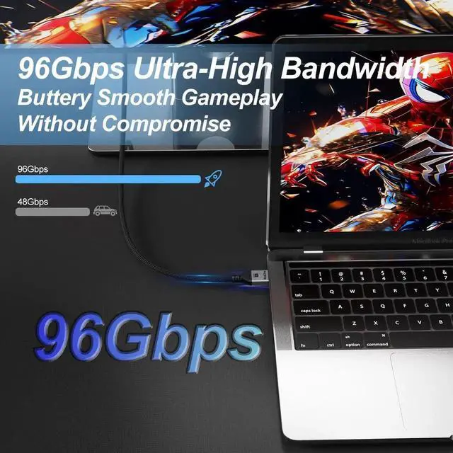 Alt view image 2 of 7 - 16K HDMI 2.2 Cable 3.3FT, 96Gbps Ultra High Speed 16K@60Hz 8K@120Hz 4K@480Hz HDMI Cord, HDCP 2.3 & HDR10 HDMI Cables for PS5/Xbox Series X|S/Roku TV/Gaming PC/Monitor/Blu-ray/Projector