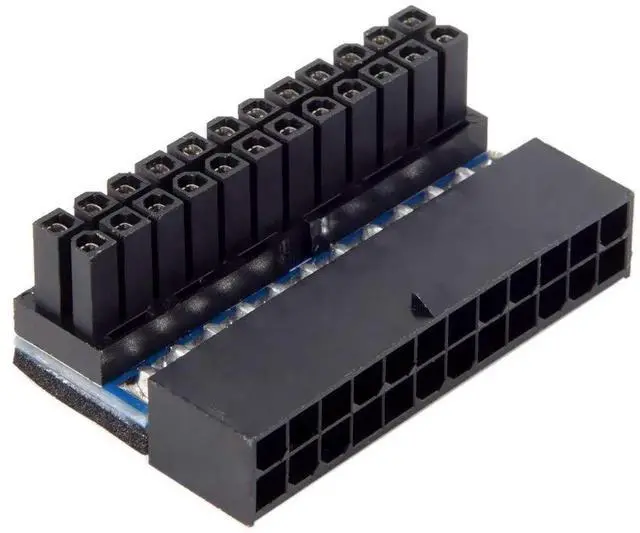 Alt view image 3 of 7 - Aomoproing  ATX 24Pin Female to 24pin Male 90 Degree Power Adapter Compatible for Mainboard Motherboard Desktops PC Supply