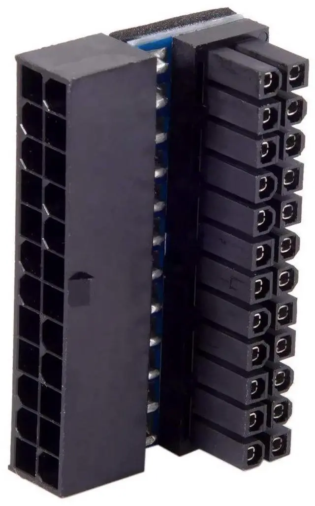 Alt view image 2 of 7 - Aomoproing  ATX 24Pin Female to 24pin Male 90 Degree Power Adapter Compatible for Mainboard Motherboard Desktops PC Supply