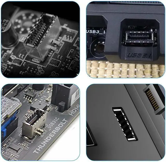 Alt view image 4 of 7 - Aomoproing USB 3.1 Type-E Male to USB 19/20 Pin Header Male Adapter Extension Cable for Motherboard for 30cm