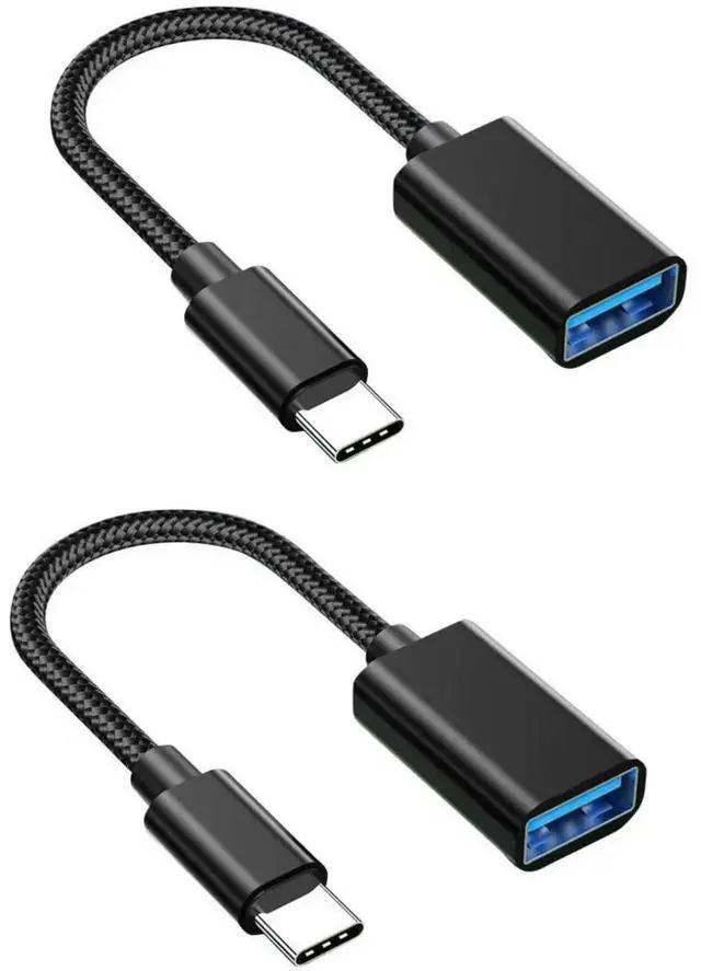 Main image of Aomoproing USB C to USB Adapter,2 Pack USB Type C Male to USB 3.0 A Female OTG Cable Converter Compatible with MacBook Pro/Air 2020 2019, Pad Pro 2021, Samsung Galaxy S21 S20 S20+ Ultra Note 10 Black