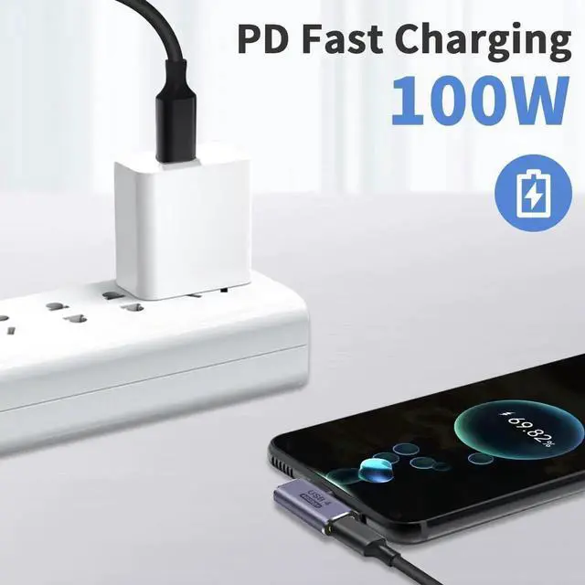 Alt view image 5 of 7 - Aomoproing USB C Right Angle Adapter 40G (Two Styles), 90 Degree USB C Male to Female Adapter for Steam Deck, MacBook, Meta Quest, Phone