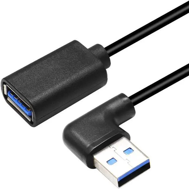 Alt view image 6 of 7 - Aomoproing USB 3.0 Extension Cable 3.3Ft Type A Male to A Female Extension Cord Data Transfer Extender Cable for USB Flash Drive/Hard Drive (Black-Right Angle)