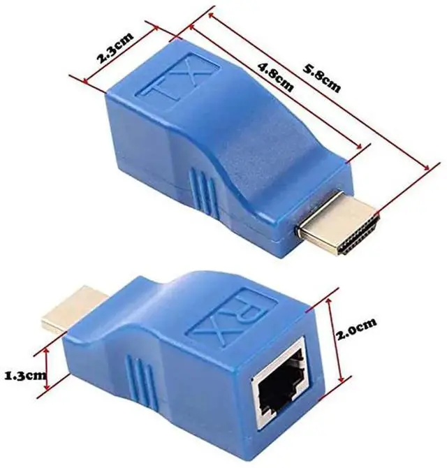 Alt view image 3 of 4 - AOMOPROING HDMI Extender Adapter HDMI to RJ45 Ethernet Network Converter Over by Cat5-e/6 Cable Splitter 1080p up to 30m/98ft Repeater for HDTV HD TV DVD PS4 STB