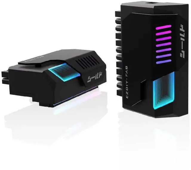 Main image of Aomoproing   Shield 24-pin 90 Degree Angle Adapter with Infinity Mirror ARGB Light,ATX 24 Pin Power Connector, 5V 3pin ARGB Sync-90 Degree-Black-1 Pack