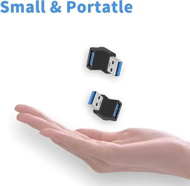 Alt view image 3 of 7 - Aomoproing 90 Degree USB 3.0 Adapter, 10Gbps USB Extender Adapter, Type A Male to Female Cable Adapter, UP Angle Type A to A Adapter for Hard Drive, Keyboard, Laptop, 2Pack