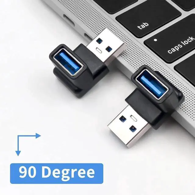 Alt view image 4 of 7 - Aomoproing 90 Degree USB 3.0 Adapter, 10Gbps USB Extender Adapter, Type A Male to Female Cable Adapter, UP Angle Type A to A Adapter for Hard Drive, Keyboard, Laptop, 2Pack
