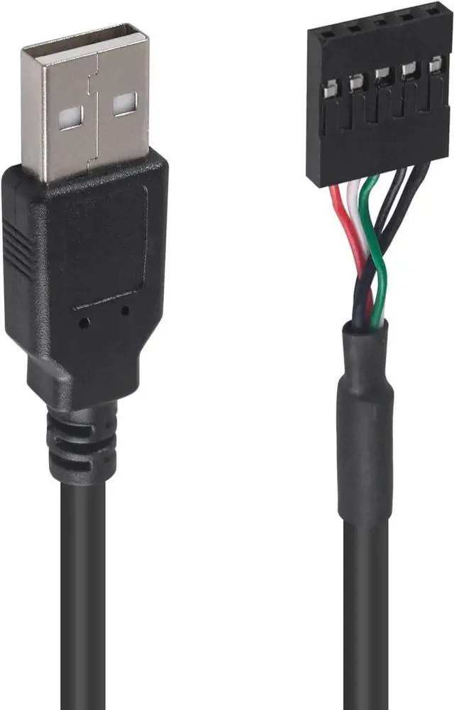 Alt view image 7 of 7 - Aomoproing (2-Pack 50CM 5 Pin Motherboard Female Header to USB 2.0 Male Adapter Dupont Extender Cable (5Pin/USB M)