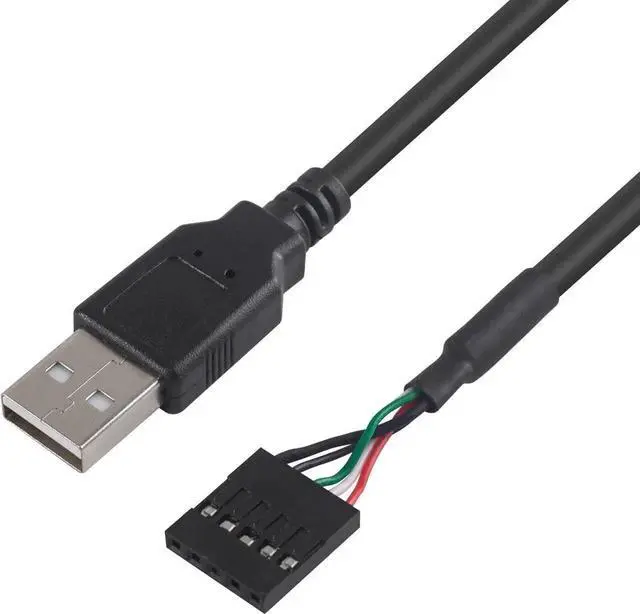 Alt view image 5 of 7 - Aomoproing (2-Pack 50CM 5 Pin Motherboard Female Header to USB 2.0 Male Adapter Dupont Extender Cable (5Pin/USB M)
