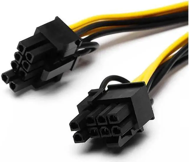 Alt view image 3 of 5 - Aomoproing 12V EPS CPU 8 Pin to Dual 8(6 2) Pin PCIE PCI Express Adapter for Graphics Card Power Extension Cable 20cm