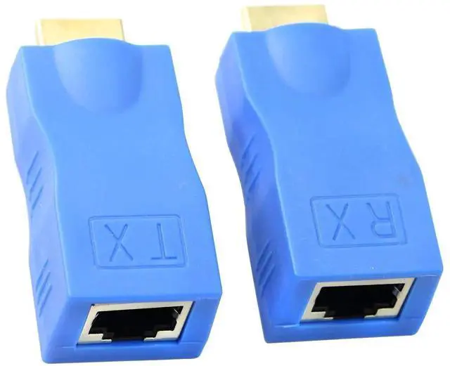 Main image of AOMOPROING HDMI Extender, HDMI to RJ45 Network Cable Extender Converter Repeater Over Cat 5e/6 1080p up to 30m for HDTV, PS4, STB - Request Pure Copper Cat 5e/6 Wire - Not Support HDCP