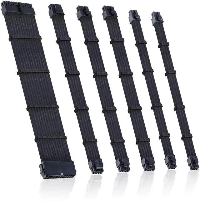 Main image of Aomoproing  Clovertale Braided ATX Sleeved Cable Extension Kit for Power Supply Cable Kit, PSU Connectors, 24 Pin, 8 Pin, 6 Pin 4 + 4 Pin, 6 Pack, with Cable Comb 24 Pieces Set 24-Pin, 8-Pin, 6-Pin