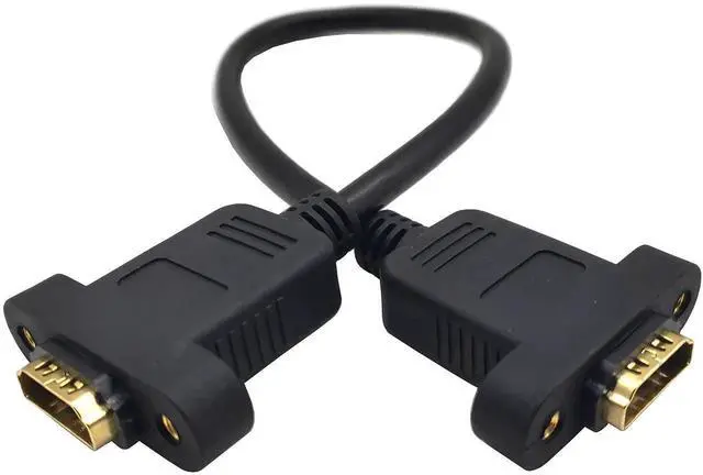 Alt view image 2 of 5 - AOMOPROING Panel Mount HDMI 2.0 Female to Female Extension Cable High Speed Support 4K Resolution for Blu Ray Player, 3D TV, Roku, Xbox360,Black (1FT/0.3M)