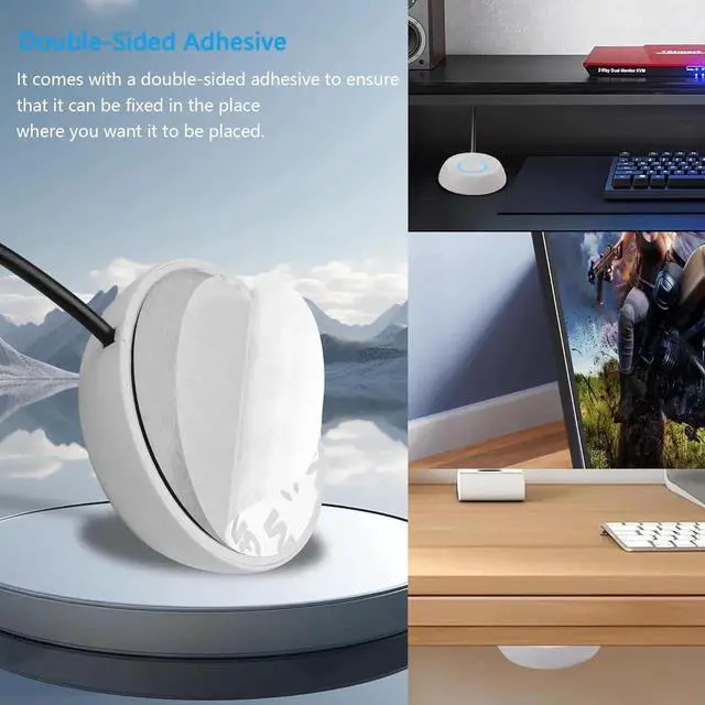 Alt view image 6 of 7 - Aomoproing PC Power Switch - Desktop Computer External Remote Start Motherboard Button Extension Cable with LED Light (White)