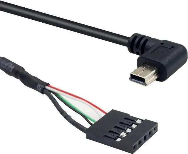 Alt view image 7 of 7 - Aomoproing USB Header to Mini USB Dupont Cable, 90 Degree Left Angle Mini USB Male to 5 Pin Motherboard Female Adapter Dupont Extended Cable (2 Pack) 50CM/1.64FT